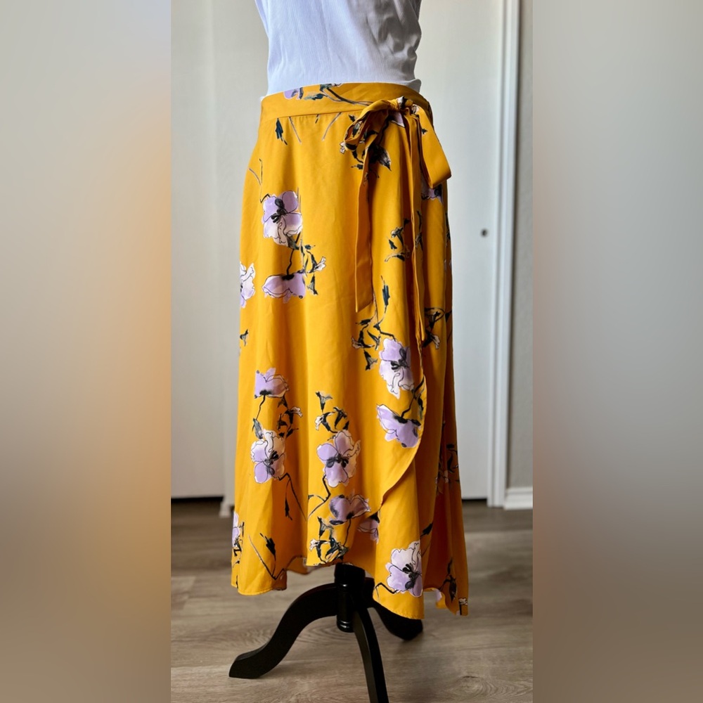 Le Lis Yellow and Purple Floral Maxi Skirt